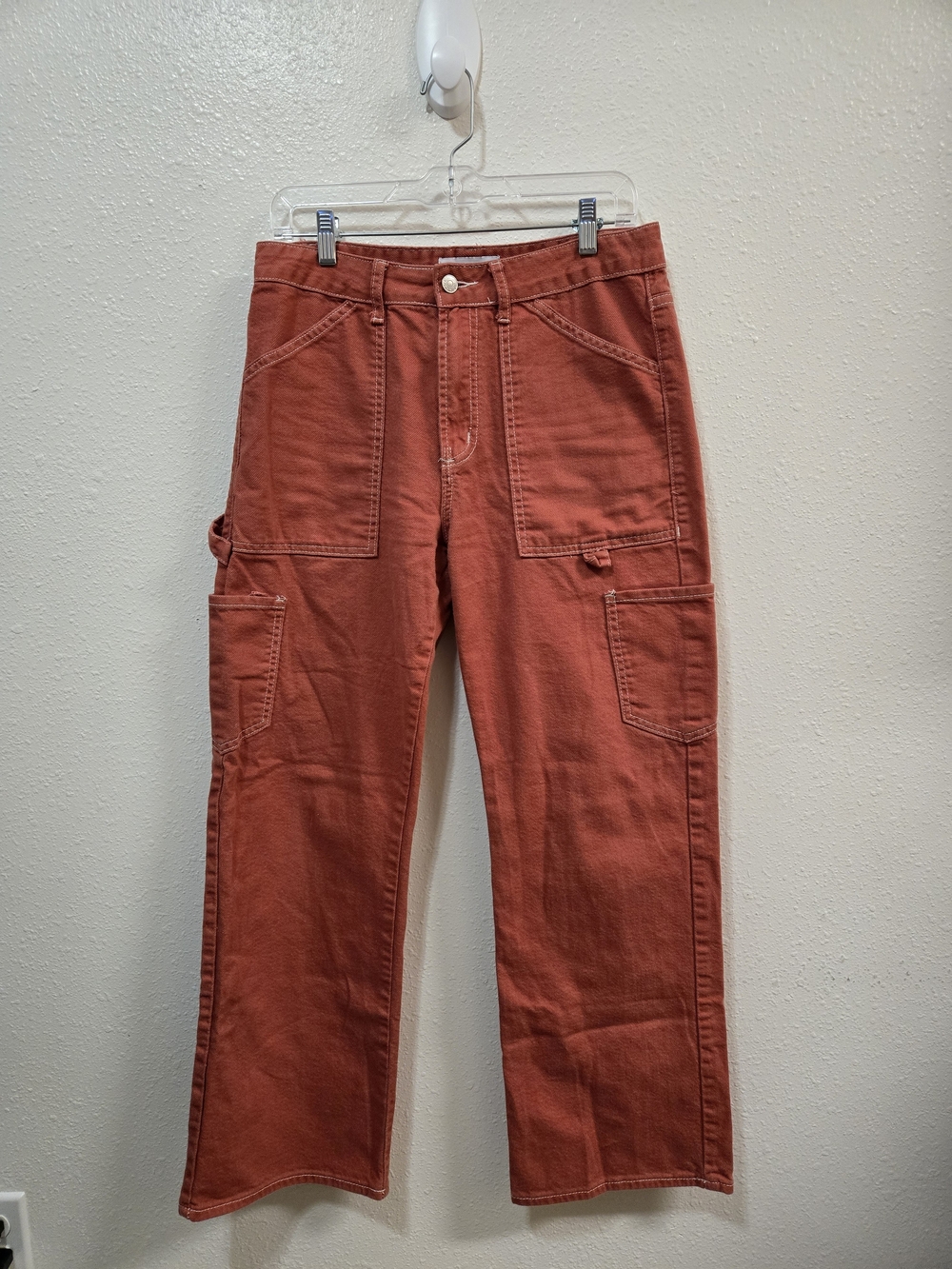S.O.N.G. wide-leg orange cargo pants